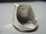 Amazing Navajo Wildhorse Inlay Sterling Silver Native American Ring-Nativo Arts