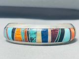 Astonishing Vintage Native American Navajo Turquoise + Multi Sterling Silver Bracelet-Nativo Arts