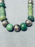 Best Vintage Native American Navajo Tubule Jade Sterling Silver Necklace-Nativo Arts