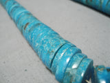 Very Rare Vintage Native American Navajo 'Graduating Turquoise' Sterling Silver Necklace-Nativo Arts