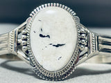 Native American Amazing Southwestern Sterling Silver White Buffalo Turquoise Bracelet-Nativo Arts