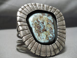 Best Vintage Native American Navajo Smokey Bisbee Turquoise Sterling Silver Bracelet Old-Nativo Arts