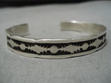 Important Vintage Native American Navajo Nora Bill Altering Moon Sterling Silver Bracelet Cuff-Nativo Arts
