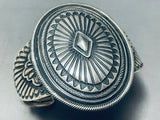 Important Heavy All Silver Vintage Native American Navajo Sterling Silver Bracelet Cuff-Nativo Arts