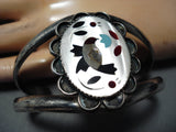 Peaceful Hummingbird Vintage Native American Navajo Turquoise Sterling Silver Bracelet-Nativo Arts