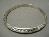 Striking Vintage Navajo Beveled Bangle Sterling Silver Native American Bracelet-Nativo Arts
