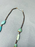 Native American Marvelous Santo Domingo Royston Turquoise Heishi Sterling Silver Necklace-Nativo Arts