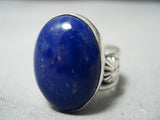 Impressive Navajo Lapis Sterling Silver Ring Native American-Nativo Arts