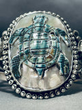 Important Francisco Gomez Turtle Turquoise Sterling Silver Bracelet-Nativo Arts