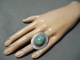 Striking San Felipe Native American 8 Turquoise Sterling Silver Ring-Nativo Arts