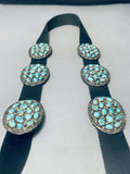 Gasp! Vintage Native American Navajo Turquoise Cluster Sterling Silver Concho Belt-Nativo Arts