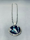 Shooting Native Star Native American Navajo Turquoise Sterling Silver Necklace-Nativo Arts