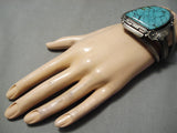 One Of The Best Vintage Native American Navajo Ray Bennett Turquoise Sterling Silver Bracelet-Nativo Arts