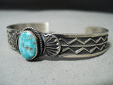 Superb Vintage Native American Navajo Carico Lake Turquoise Sterling Silver Bracelet-Nativo Arts