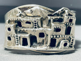 One Of The Most Detailed Vintage Navajo Sterling Silver Pueblo Bracelet-Nativo Arts