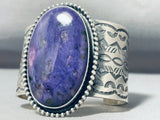 One Of The Best Native American Navajo Sugilite Sterling Silver Bracelet Cuff-Nativo Arts