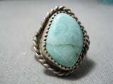 Wonderful Vintage Native American Navajo Turquoise Sterling Silver Ring Old-Nativo Arts