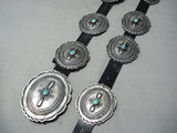 Authentic Vintage Native American Navajo Turquoise Sterling Silver Concho Belt Old-Nativo Arts