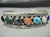 Incredible Vintage Native American Navajo Turquoise Sterling Silver Wave Bracelet-Nativo Arts