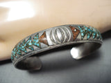 Dynamic Vintage Navajo Turquoise Sterling Silver Bracelet Native American Old-Nativo Arts