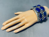 125 Grams Massive Powerful Vintage Sterling Silver Lapis Bracelet-Nativo Arts