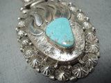 Native American Important Ben Begaye (d.) Turquoise Heavy Chain Sterling Silver Necklace-Nativo Arts