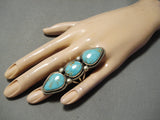 Native American Huge Heavy High Grade #8 Turquoise Sterling Silver Martinez Ring-Nativo Arts