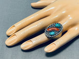 Exceptional Vintage Native American Navajo Turquoise Sterling Silver Ring-Nativo Arts