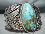 One Of Most Detailed Vintage Native American Navajo Royston Turquoise Sterling Silver Bracelet-Nativo Arts