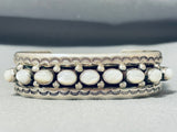 Anna Begay Vintage Native American Navajo Mother Of Pearl Sterling Silver Bracelet-Nativo Arts