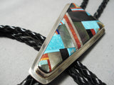 Native American Important Santo Domingo Dan Coriz Turquoise Sterling Silver Bolo Tie-Nativo Arts