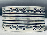 Enormous Heavy 128 Grams Vintage Native American Navajo Sterling Silver Bracelet-Nativo Arts