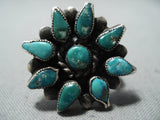 Custom Vintage Native American Navajo Old Kingman Cerillos Turquoise Sterling Silver Ring-Nativo Arts