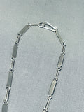 One Of The Most Unique Native American Navajo Signed Sterling Silver Inlay Kachina Necklace-Nativo Arts