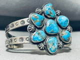 Castle Dome Turquoise Cluster Sterling Silver Bracelet Cuff-Nativo Arts