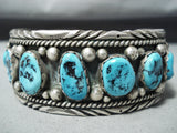 Marvelous Vintage Native American Navajo Sleeping Beauty Turquoise Sterling Silver Bracelet-Nativo Arts