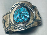 W Dodson Vintage Native American Navajo Turquoise Sterling Silver Bracelet-Nativo Arts