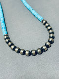 Astonishing Vintage Native American Navajo Kingman Turquoise Sterling Silver Necklace-Nativo Arts