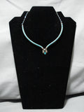Exquisite Vintage Native American Navajo Choker Style Sterling Silver Turquoise Necklace-Nativo Arts