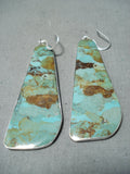 Native American Astonishing Santo Domingo Royston Turquoise Sterling Silver Earrings-Nativo Arts