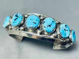 Heavy 76 Gram Vintage Native American Navajo Sleeping Beauty Turquoise Sterling Silver Bracelet-Nativo Arts