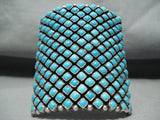 One Of The Best Ever Native American Navajo Turquoise Row Sterling Silver Bracelet-Nativo Arts