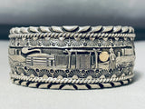 Finished Rug Vintage Native American Navajo Gold Silver Storyteller Signed Bracelet-Nativo Arts