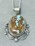 Fascintating Vintage Native American Navajo 8 Turquoise Sterling Silver Necklace-Nativo Arts