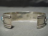 Superior Vintage Native American Navajo Blue Turquoise Sterling Silver Bracelet-Nativo Arts