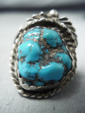 Superb Vintage Native American Navajo Turquoise Sterling Silver Ring-Nativo Arts