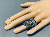The Most Detailed Vintage Native American Navajo Sterling Silver Frog Ring-Nativo Arts