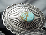 Outstanding Native American Navajo #8 Turquoise Mine Sterling Silver Concho Belt-Nativo Arts
