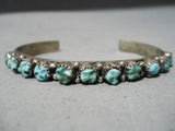 Astonishing Vintage Native American Zuni Carved Turquoise Sterling Silver Bracelet Old-Nativo Arts