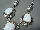 Excellent Navajo Opal Sterling Silver Necklace & Earring Set Native American-Nativo Arts